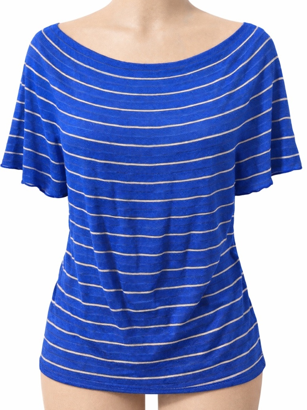 Carlisle Blue Striped Boatneck Top size XXL